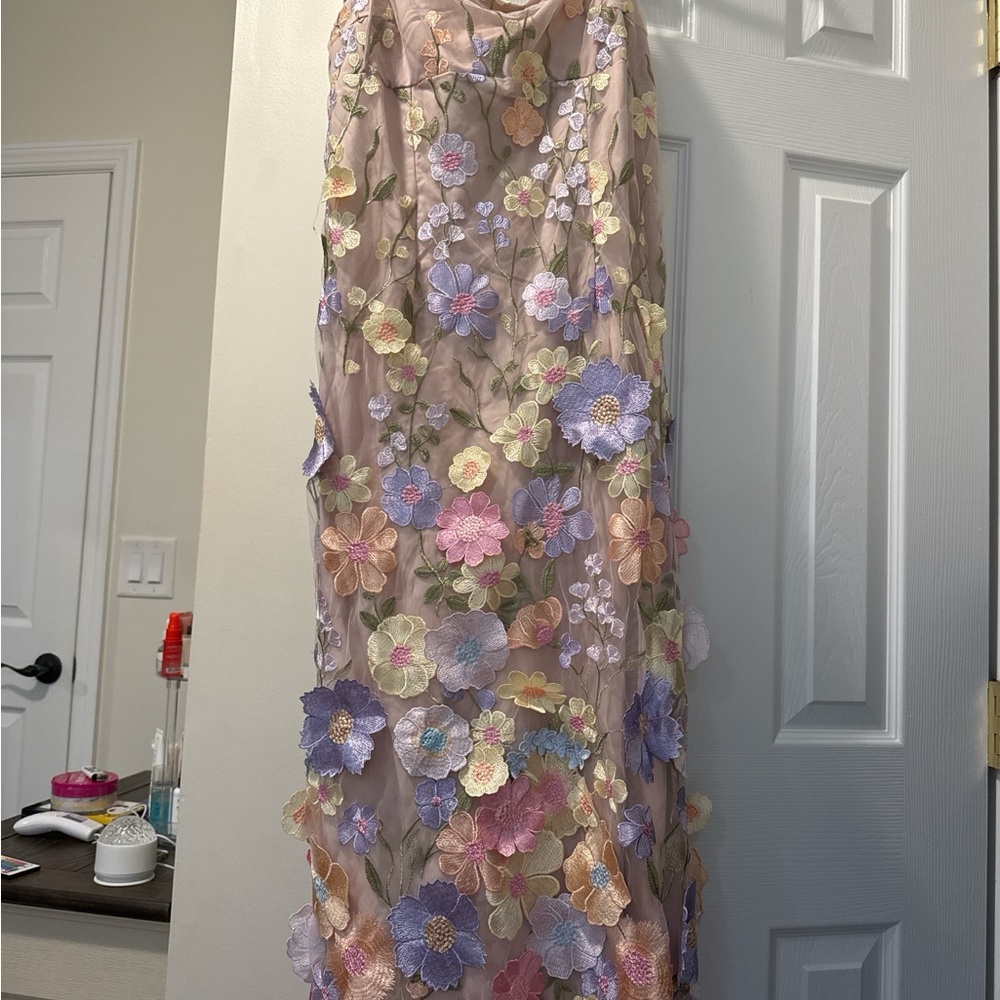 Hello Molly Floral Embroidered Midi Dress - Multicolor